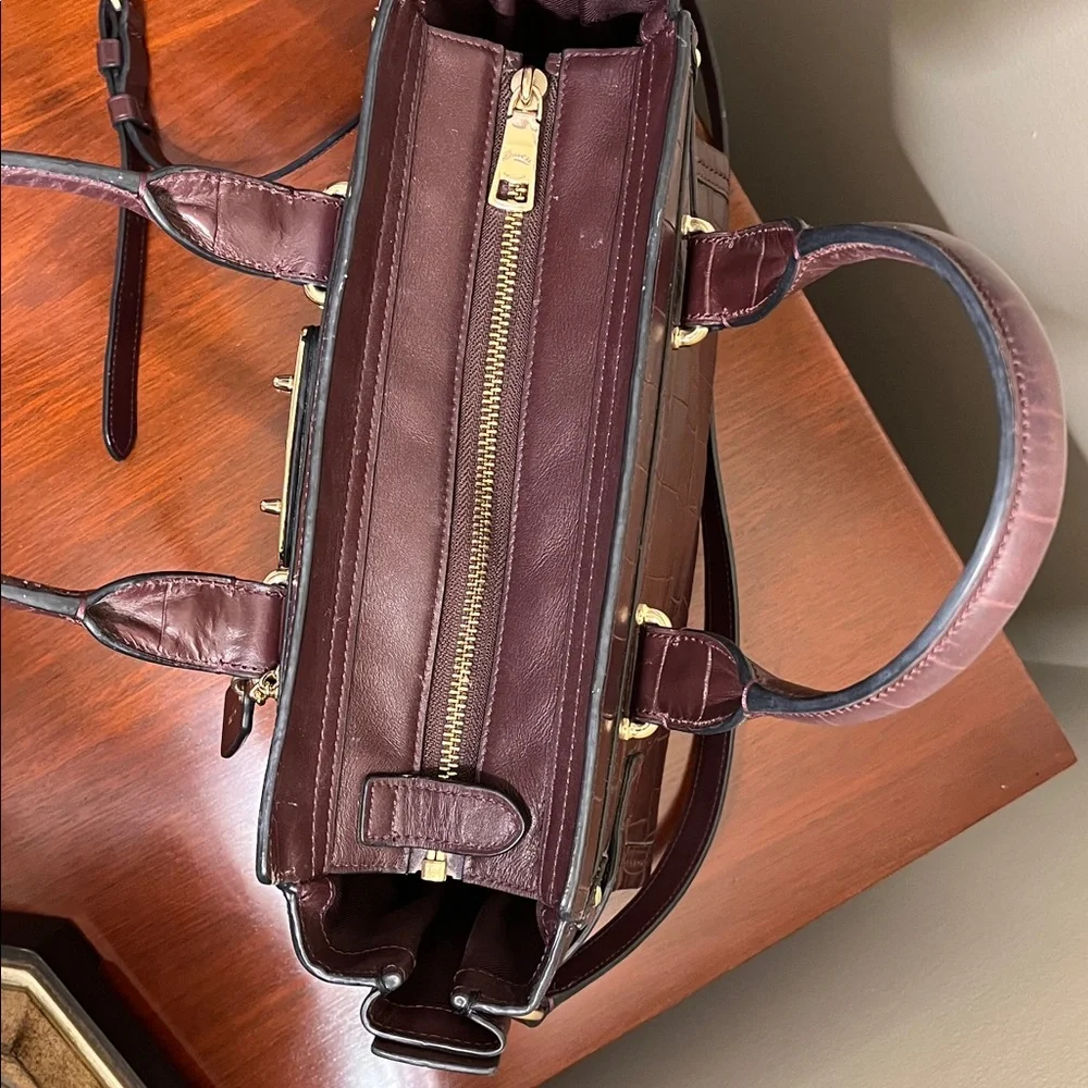 Coach Swagger 27 Croc embossed leather crossbody satchel #E1677 37493 - Picture 3 of 14